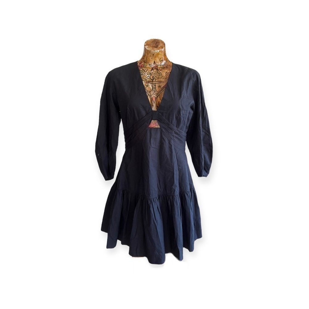 DEREK LAM 10 CROSBY dress black keyhole long sleeve Size 8 medium